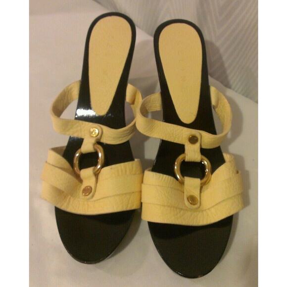 Celine Platform Heels Creme Sandals Heels Shoes Gold Metal size 40, US 10 - Picture 2 of 6